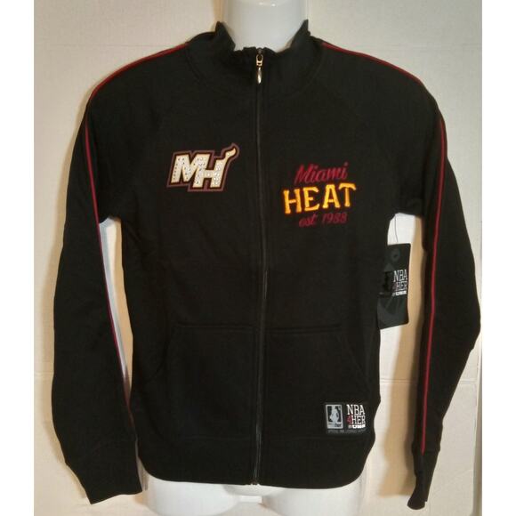 Miami Heat NBA 4Her Full Zip Black Sweater Jacket Medium - Picture 1 of 6